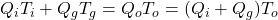\displaystyle Q_{i}T_{i}+Q_{g}T_{g}=Q_{o}T_{o}=(Q_{i}+Q_{g})T_{o}