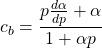 \displaystyle c_{b}=\frac{p\frac{d\alpha }{dp}+\alpha }{1+\alpha p }